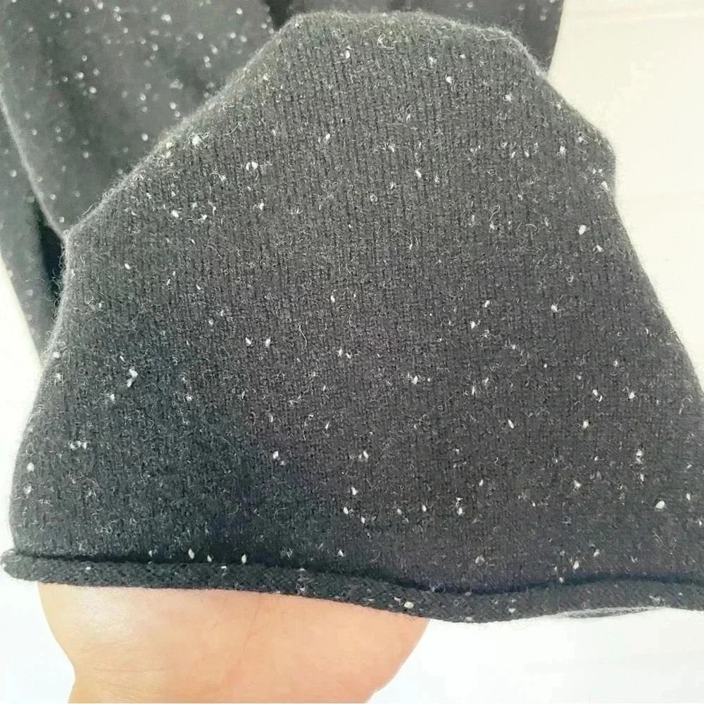 Generation Love Black Speckled Open Shoulders Lattice Back Cashmere Sweater M - Picture 9 of 11